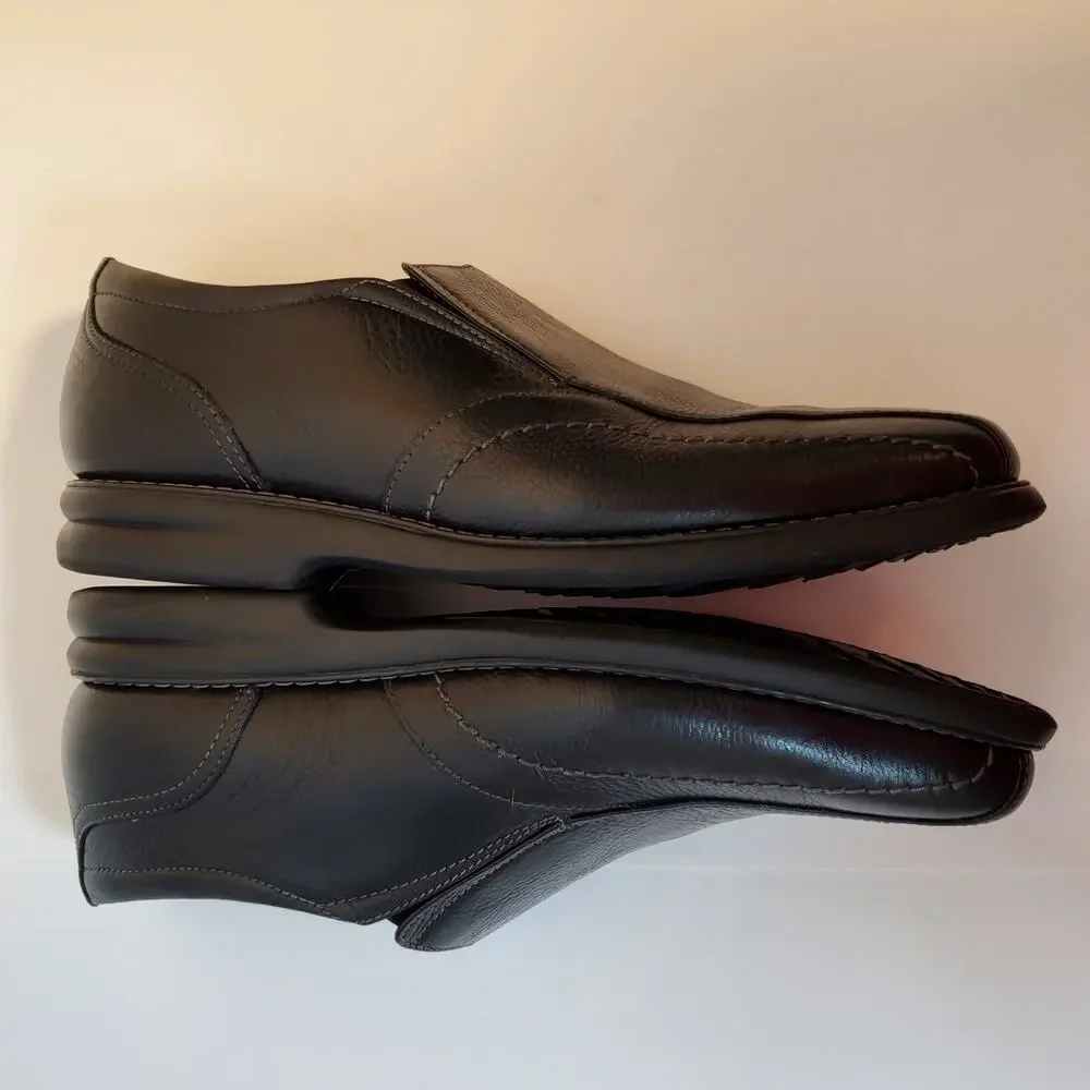 Nunn Bush Mens Black Leather Slip On Loafers Shoes 11.5M Sheepskin 81044-007